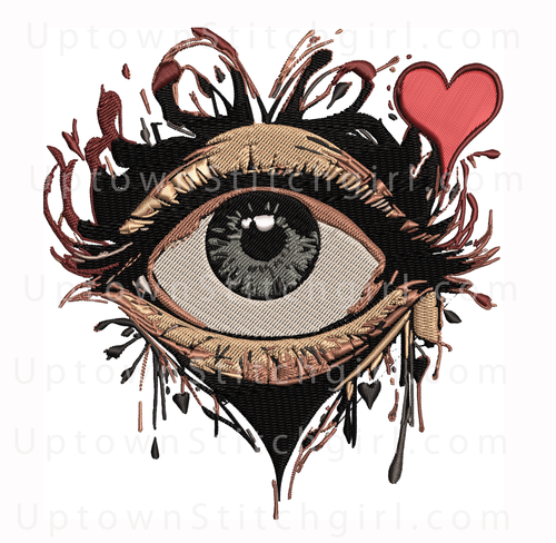 Single Eye Faux Embroidered/Printable/DTF/DTG/Download File