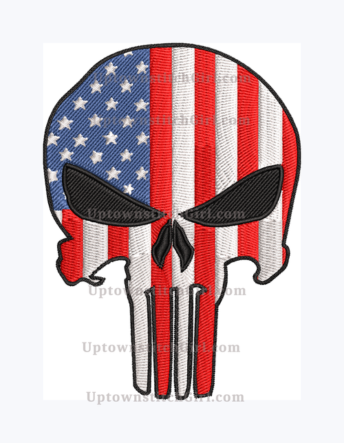 Punisher/American Flag/ Embroidered Patch