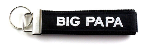  BIG PAPA Embroidered Biker Key Fob Front View