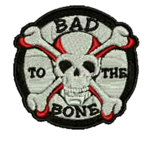 Bad To The Bone Skull Embroidered Patch