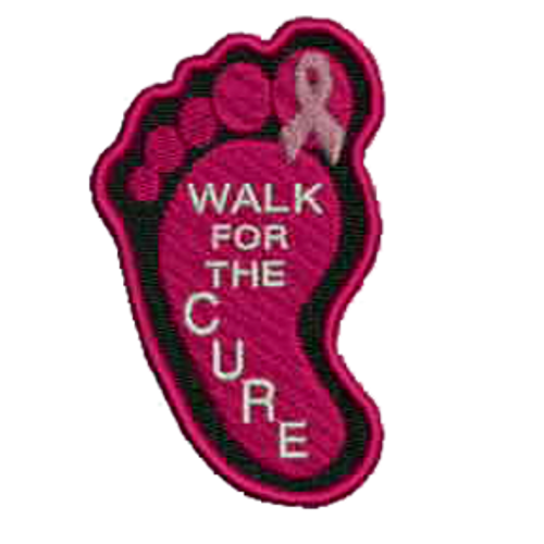 Walk For The Cure Breast Cancer Awareness Embroidered Patch