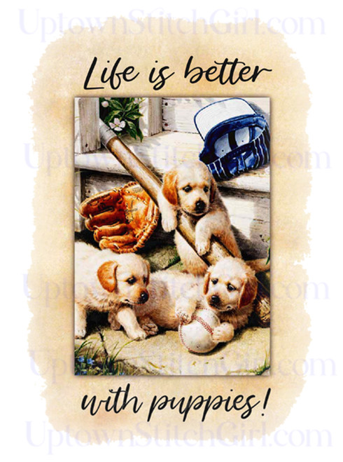 Life Is Better With Puppies Sublimation Design Download