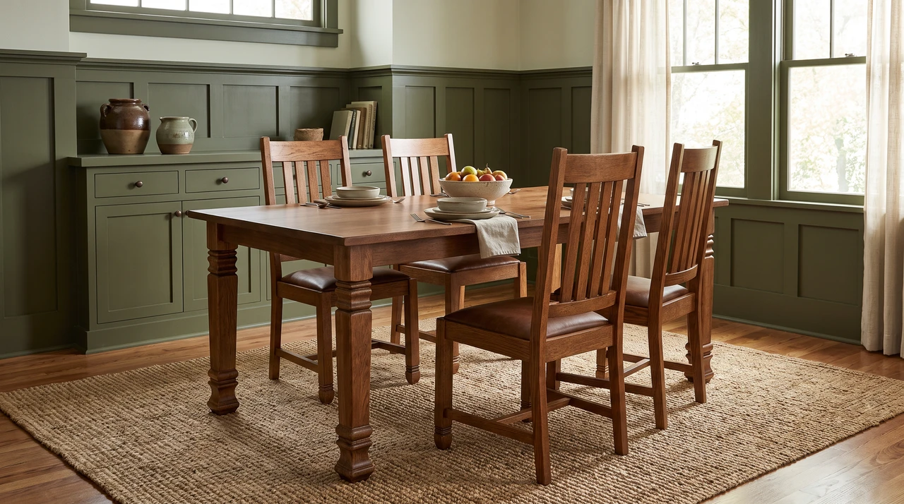 Finished dining table built with Square Farmhouse Dining Table Legs