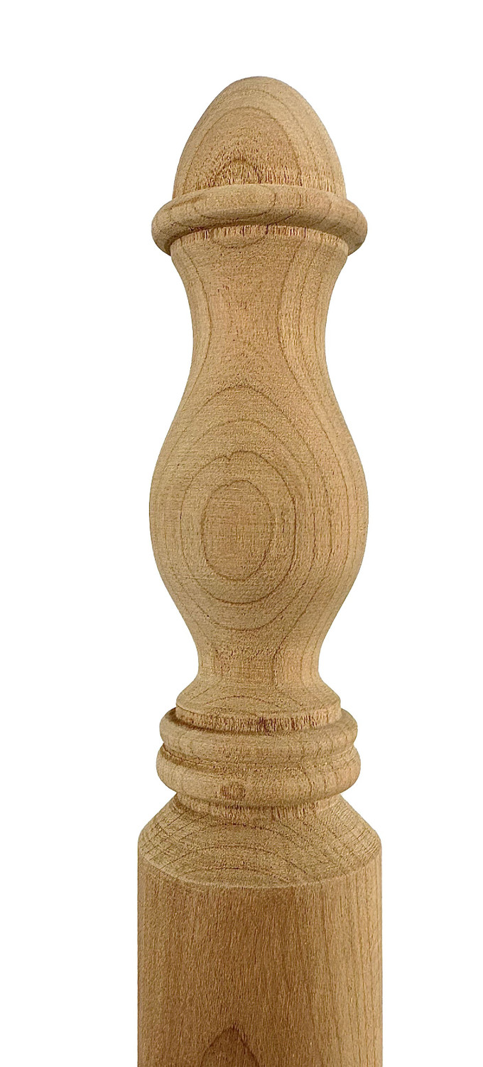 Highland Manor Wood Products Large Kline Ball Maple Wood Finial - 7 Tall x  4 7/8 Wide - Unfinished Round Wooden Finial for Indoor Use - Perfect for