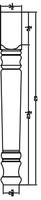 CAD Drawing Farmhouse Dining Table Leg - 29" Tall x 3 1/2" Wide