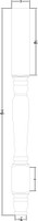 CAD Drawing Narrow Tavern Island Leg - 34 1/2" Tall  x 3" Wide