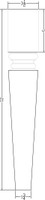 CAD Drawing Modern Square Meridian End Table Leg - 21" Tall x 3 1/2" Wide