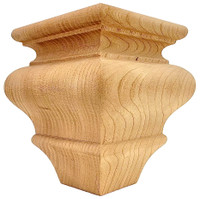 Square Bordeaux Bun Foot - 4 1/2" Tall x 3 7/8" Wide