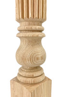 Closeup Hinesville Reeded Island Leg - 35 1/2" Tall x 3 1/2" Wide