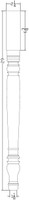 CAD Drawing Oxford Dining Table Leg - 29" Tall x 2 1/4" Wide