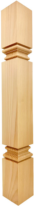Square Meridian Double End Turned Dining Table Leg - 29" Tall x 3 1/2" Wide