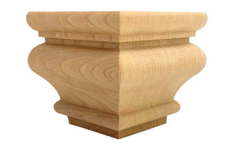 Square Cypress Bun Foot - 3" Tall x 3 3/8" Wide