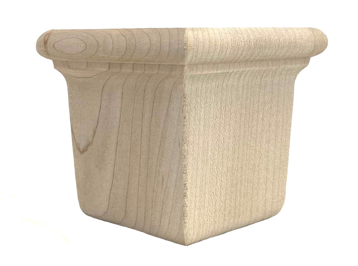 Square Woodhouse Bun Foot - 2 5/8" Tall x 2 7/8" Wide