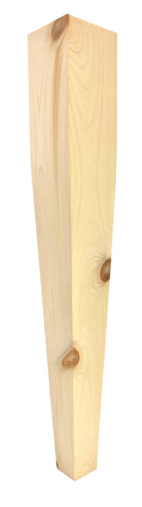 Narrow 4 Sided Tapered End Table Leg - 21" Tall x 3" Wide 