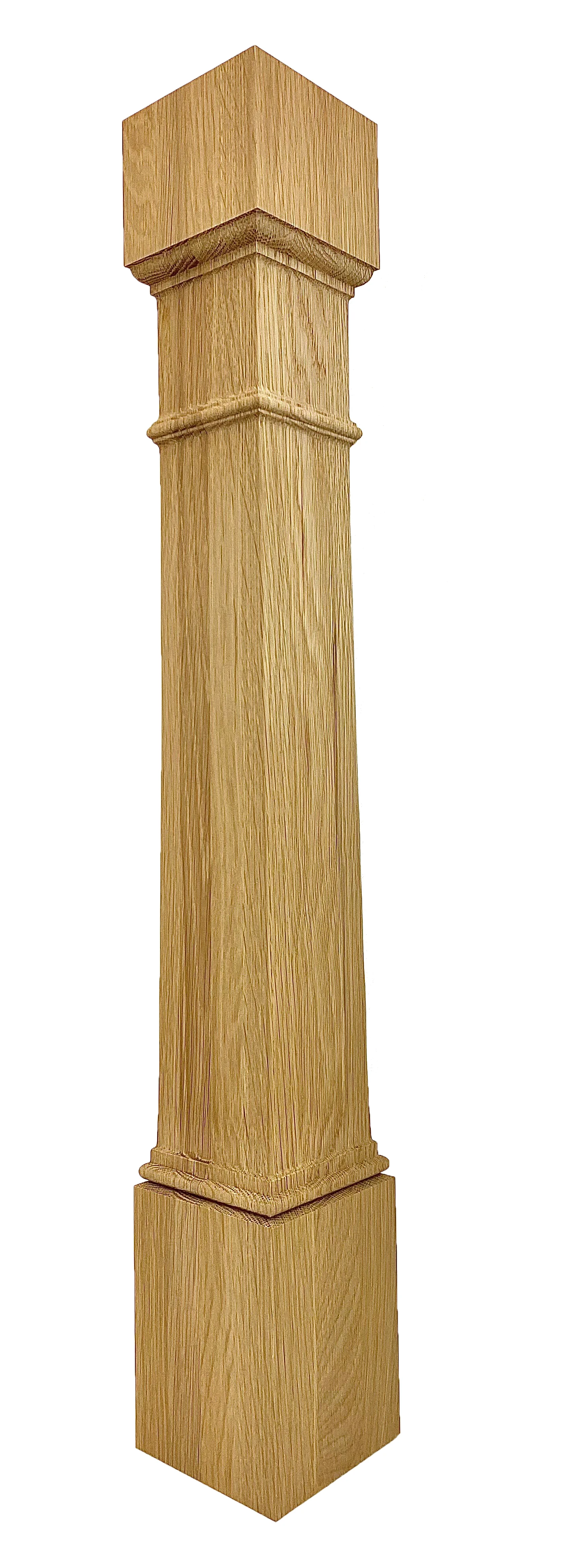Square clean-lined wood kitchen island leg