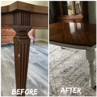 Table with Bedford Dining Table Leg