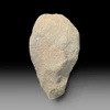 Genuine Acheulean handaxe from North Africa showing bifacial knapping and desert patina