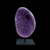 Amethyst specimen on stand