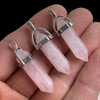 Rose quartz crystal pendants