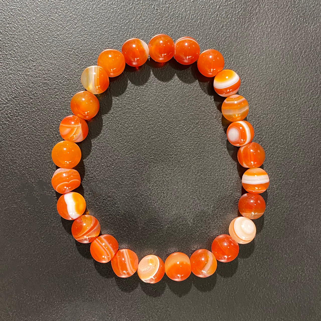 Multicolor Red Carnelian Stone Bracelet, Size: 8mm (thickness) at Rs  140/piece in Pune