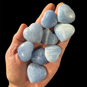 Small blue calcite hearts