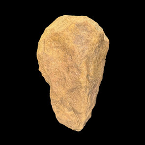Genuine Acheulean handaxe from North Africa showing bifacial knapping and desert patina