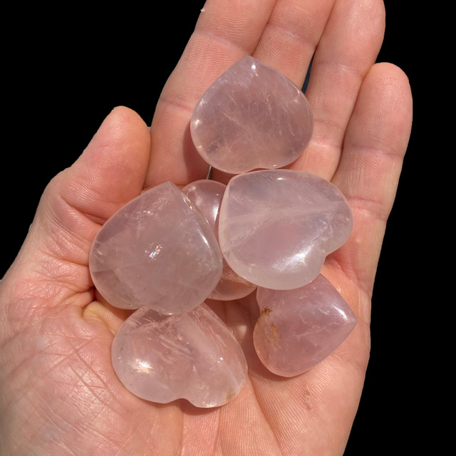 small rose quartz hearts