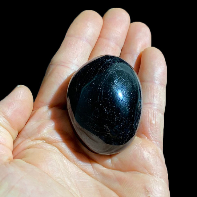 Black tourmaline palm stone