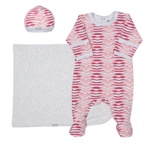 Coccoli Infant Girl Footie+Blanket+Cap  MM5012-171