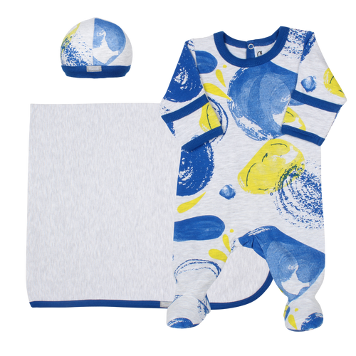 Coccoli Infant Boy Footie+Blanket+Cap  MJ5015-186