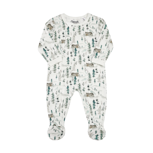 Coccoli Infant Boy  Neutral Cotton-Modal Zipper Footie PZM5535-902