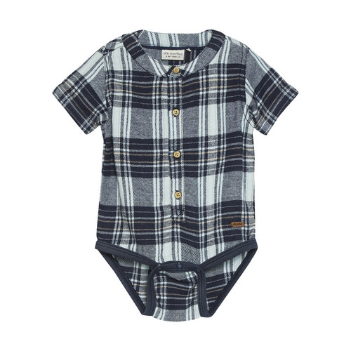 Minymo Infant Boy Body S/S Woven Check 113173-7899