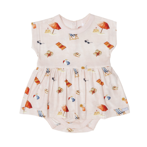 Coccoli Infant Girl Modal Skirted Romper KM5646-567, Sizes 1m-18m