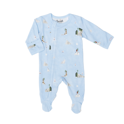 Coccoli Infant Boy/Girl/Neutral Modal Zipper Footie PZM5684-834, Sizes N-18m
