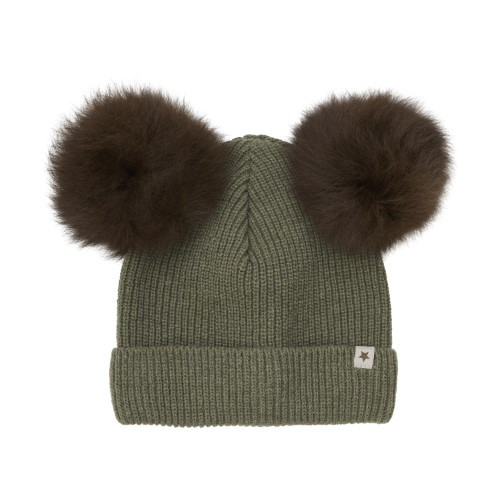 Huttelihut  - Hat Knit Alpaca Pompoms  6/12m-6/8y 460396-9090