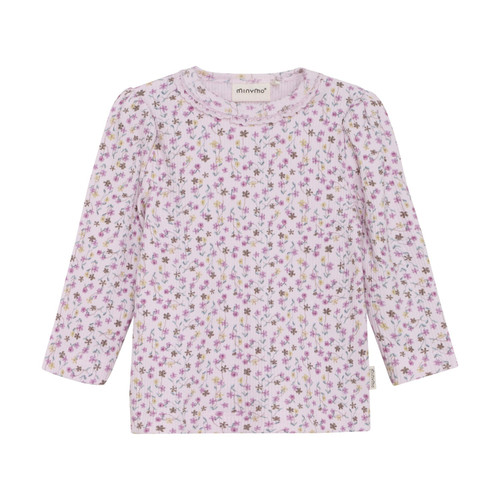 Minymo Infant/kid Girl T-shirt Ls Aop Rib N-24m 114011-5607