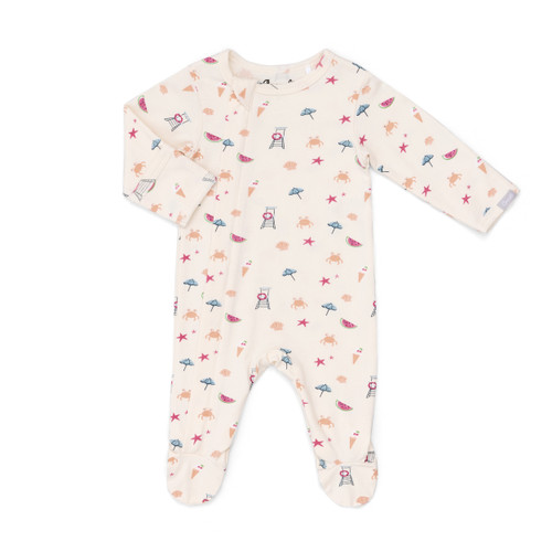 Coccoli Infant/kid Girl Cotton-modal Zipper Footie N-18m Pzm6015-231