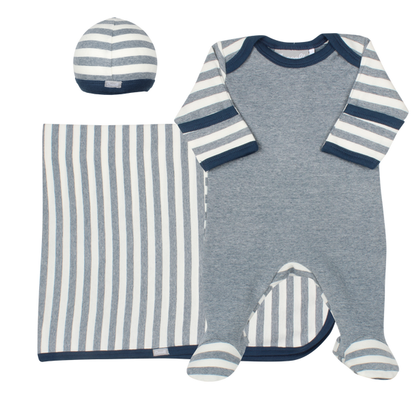 Coccoli Infant Boy Footie+Blanket+Cap  MR5022-786
