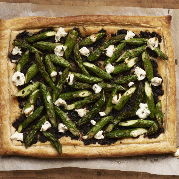 Asparagus and Black Olive Tart