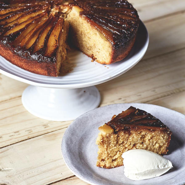 Balsamic Glazed Upside Down Pear Cake