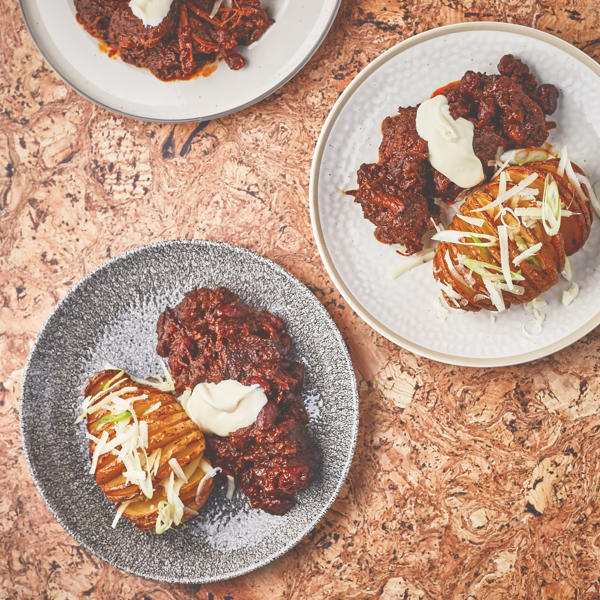 Beef Chilli with Harissa Tomato Ketchup