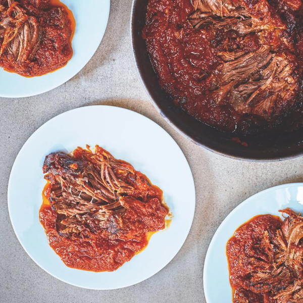 Braised Beef Short Rib with Tomate Frito and Red Wine