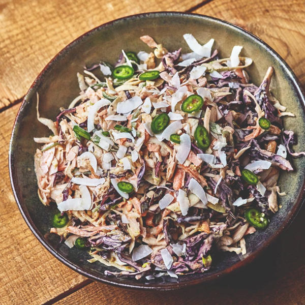 Chermoula, coconut and chilli coleslaw