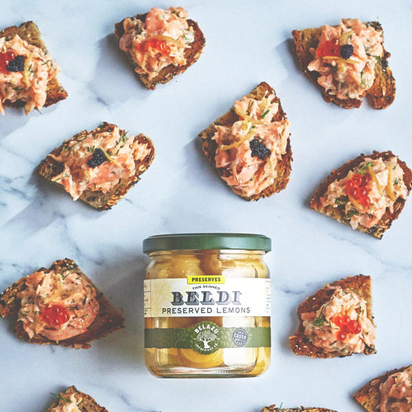 Confit Salmon Rillette with Olive Oil & Beldi Preserved Lemons