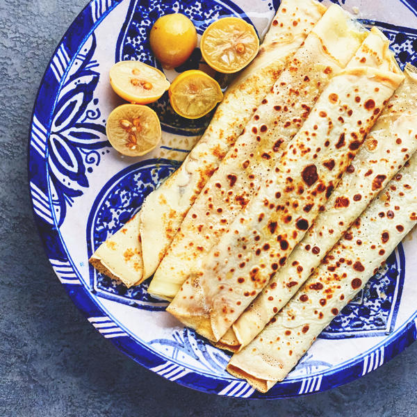 Crêpes with Beldi Preserved Lemon and Vodka Drizzle