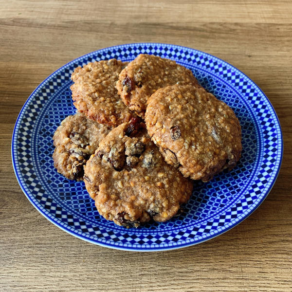 Date Molasses, Buckwheat Kasha, Oat and Raisin Cookies