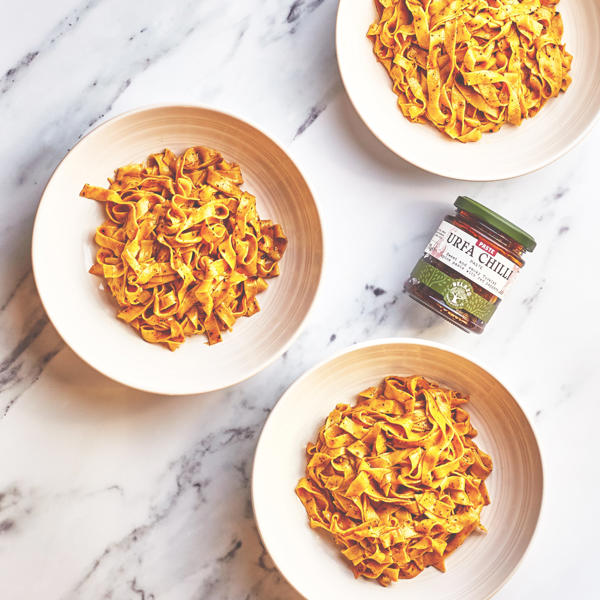 Fresh Tagliatelle with Urfa Chilli Paste, Butter & Parmesan