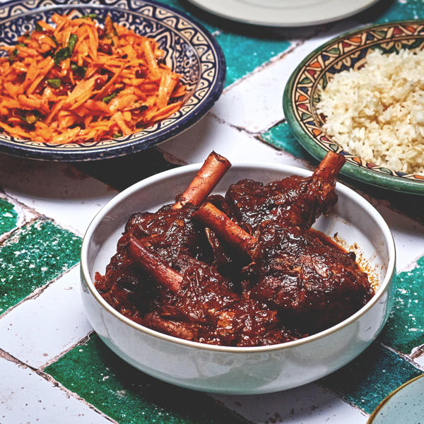 Lamb Shanks cooked with Urfa Chilli Paste and Dried Figs