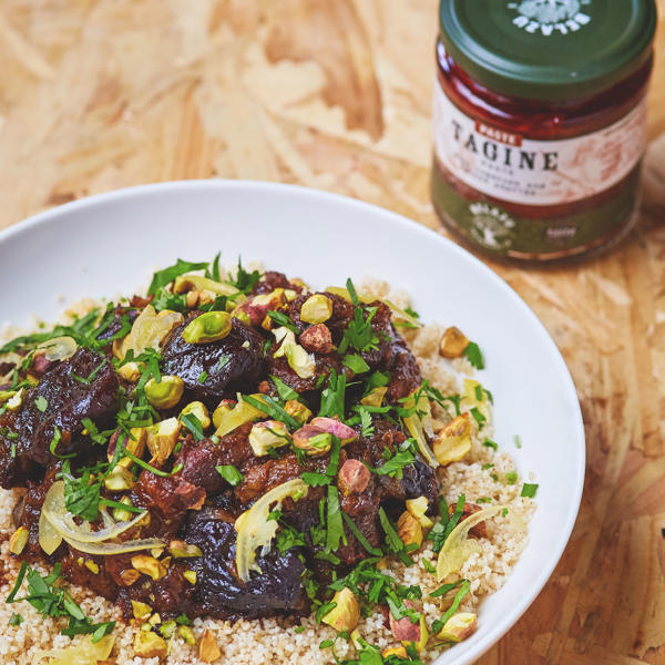 Moroccan Beef Tagine with Tagine Paste, Prunes and Pistachios