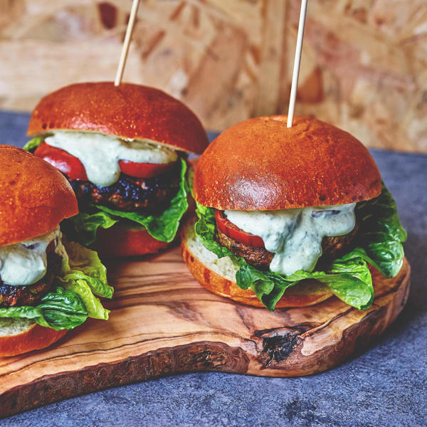 Moroccan Lamb Burger with Tagine Paste and Chermoula Yoghurt